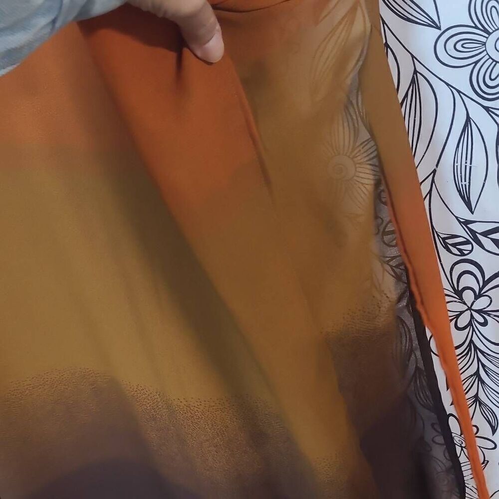 Ombré kaftan Indian plus size 1X long shirt TUNIC dress NWT ORANGE brown - Picture 7 of 9